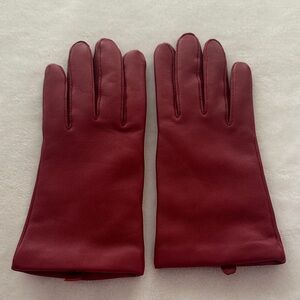 Saks Fifth Avenue Red Leather Gloves